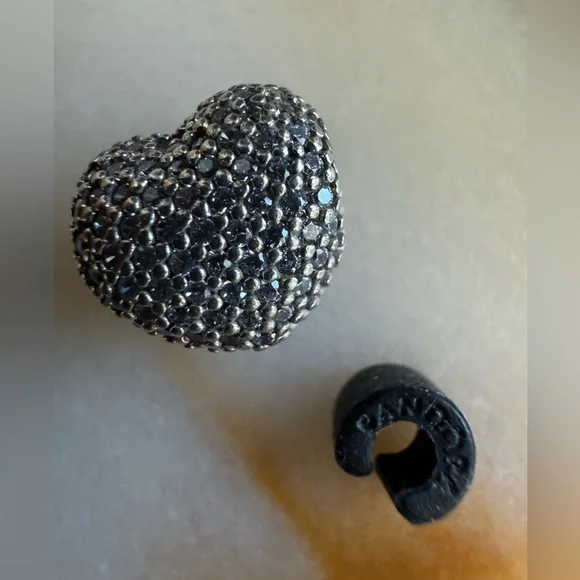 Pandora 925 Sterling Silver Open My Heart Clip w/ Clear CZ Stone - Picture 7 of 9